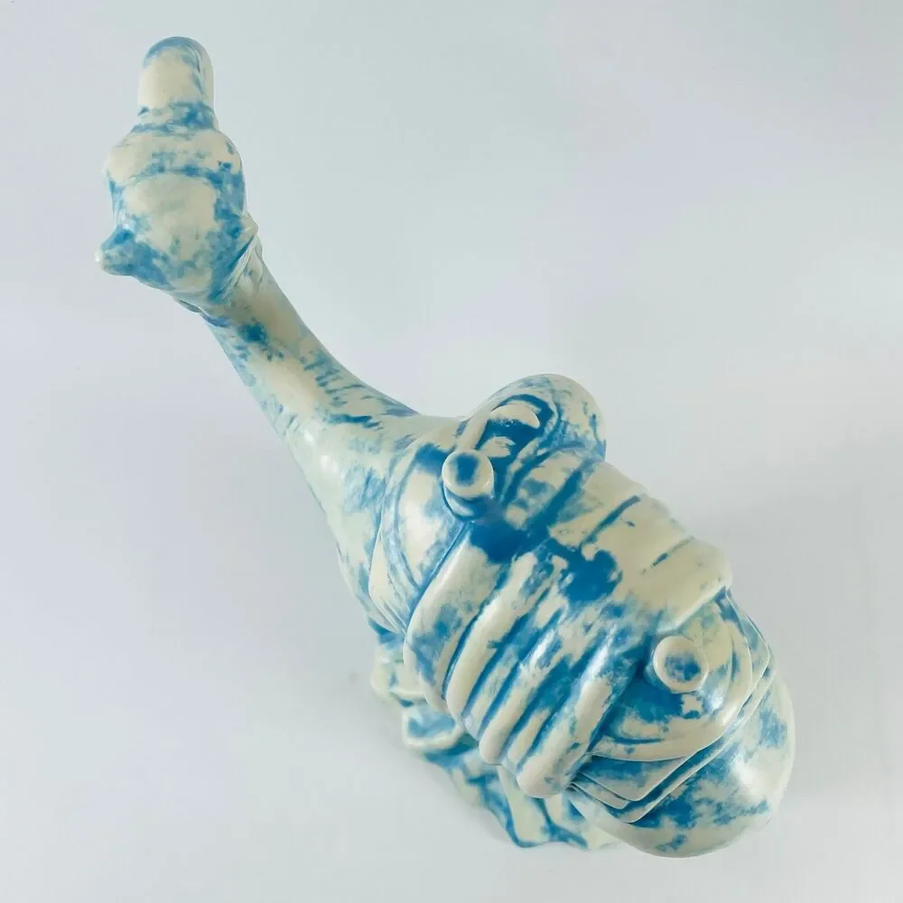 Holland Ceramic Nativity Camel Figurine 9in Blue White Vintage 1970s Creche